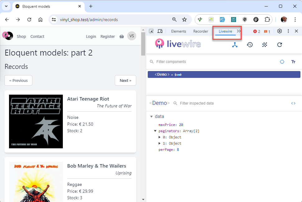 Livewire DevTools