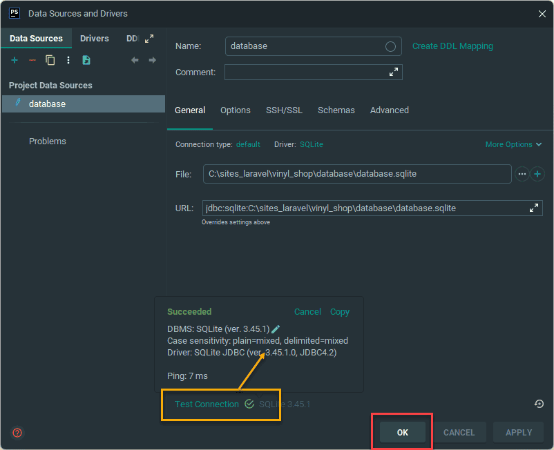 Database Connection in PhpStorm