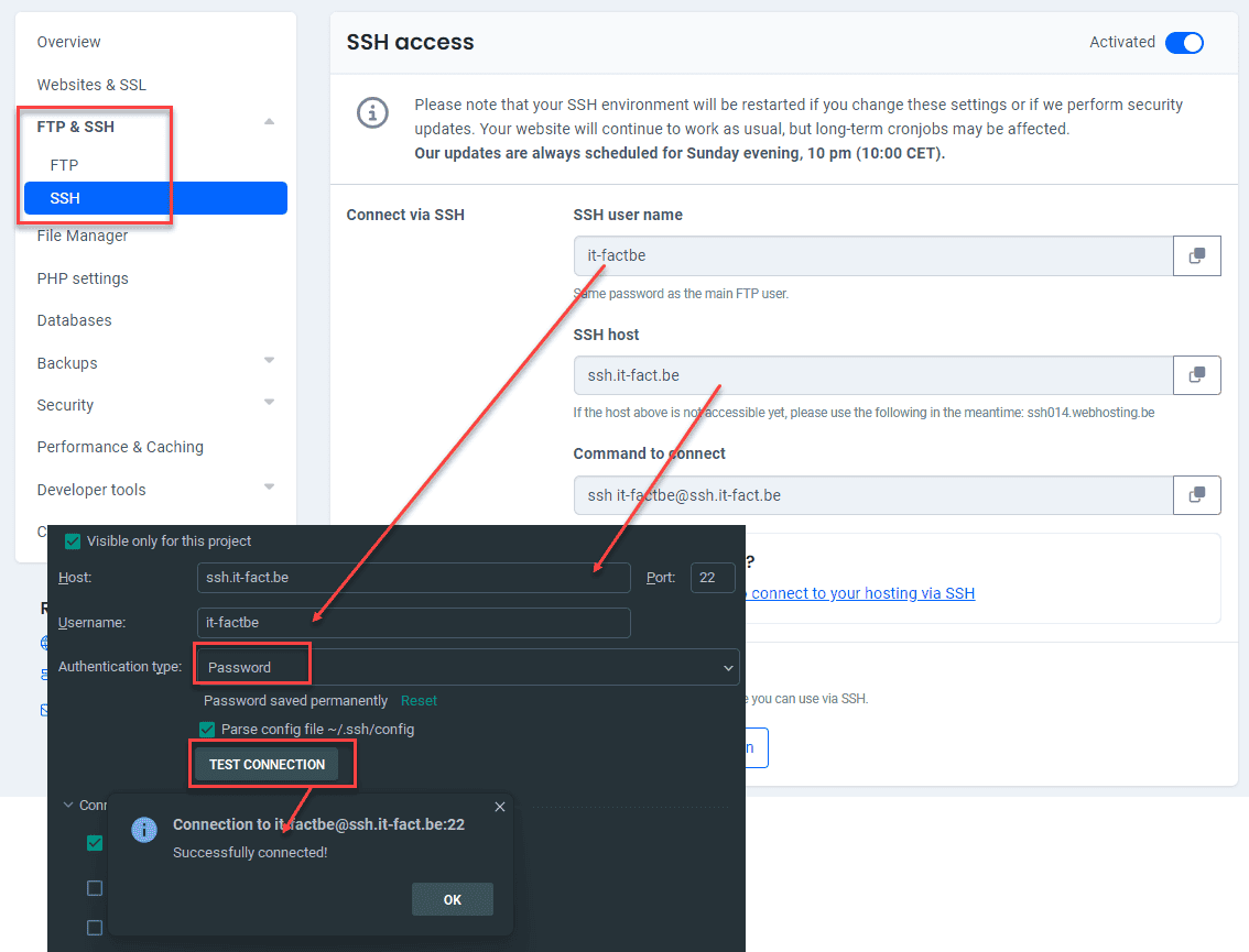 SSH settings