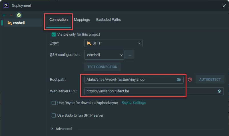 SSH settings