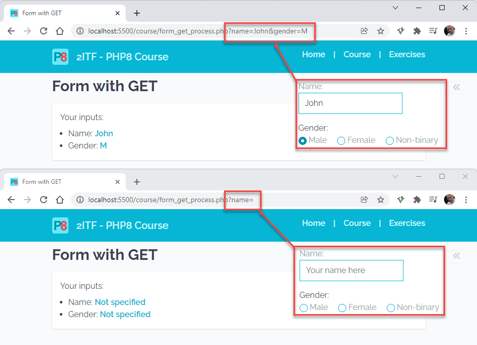 Form with get: processed