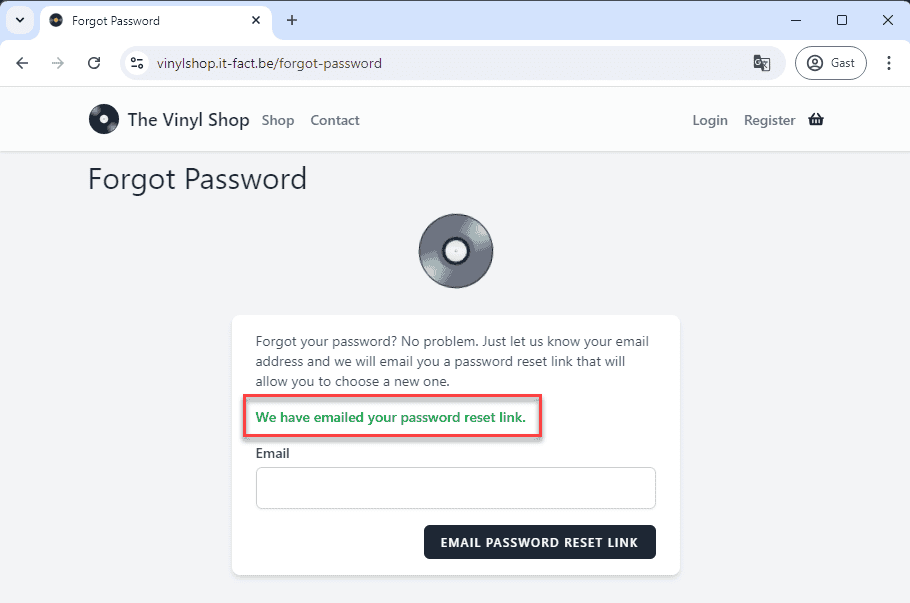 Reset password